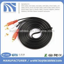 2-RCA macho a 2-RCA macho cable de audio estéreo doble cable de cable de vídeo de audio